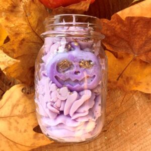 Bougie jar halloween  TARTE A LA CITROUILLE