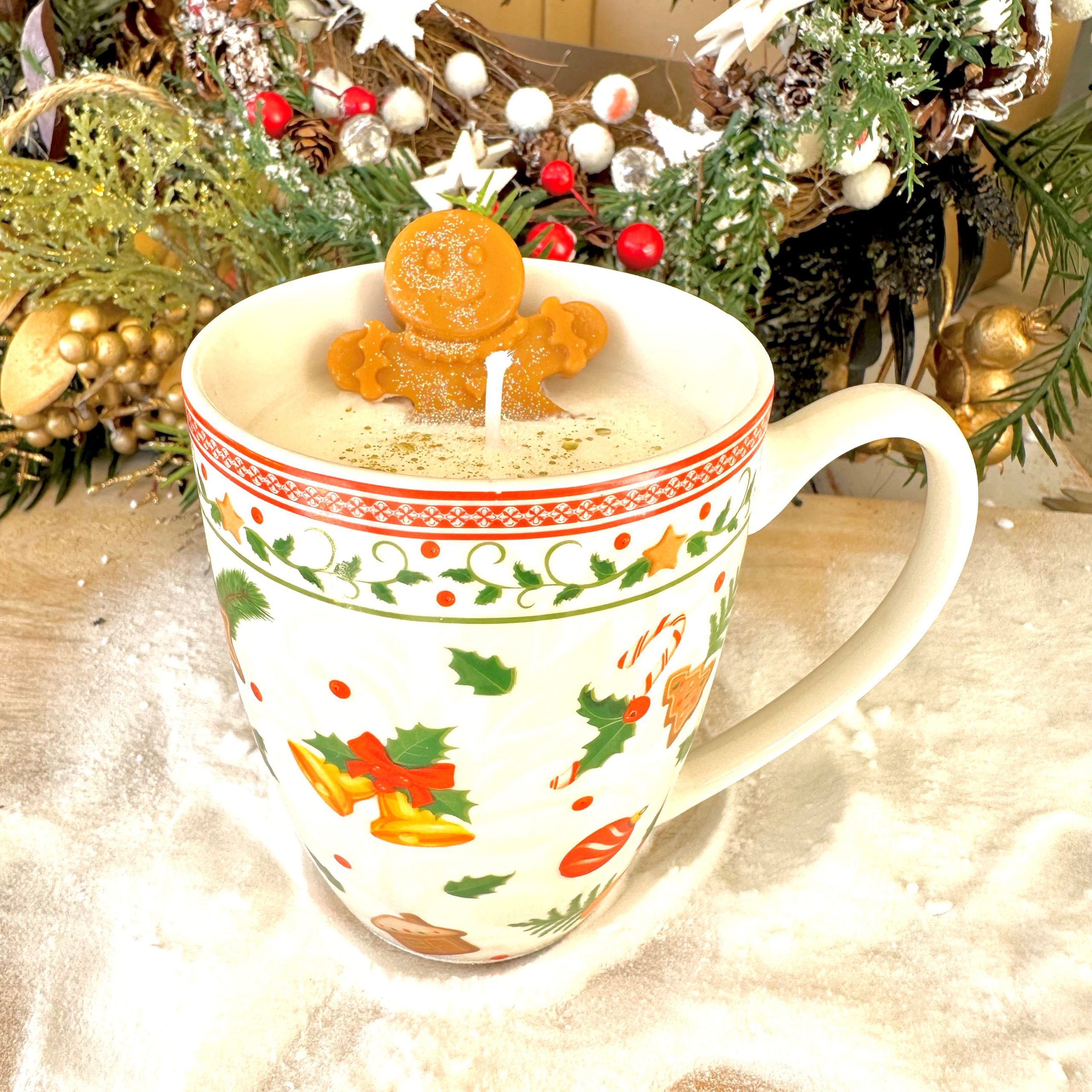 Bougies de tasse de Noël, bougie à mèche de bois, collègue de