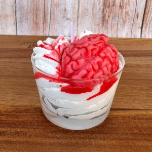 Bougie halloween petite verrine cervelle au VENT GLACIAL