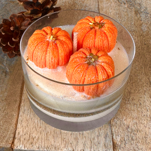 Bougie verrine 3 CITROUILLES RHUBARBE
