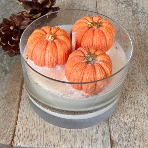 Bougie verrine 3 CITROUILLES RHUBARBE