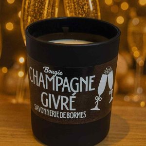 Bougie verre noir CHAMPAGNE GIVRÉ 150g
