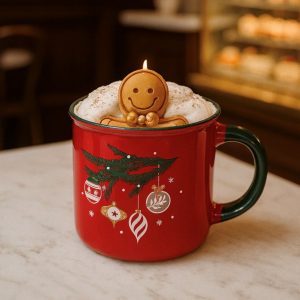 Bougie A MUG DE NOËL PAIN D'EPICE TASSE ROUGE