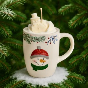 Bougie A mug Noël BONHOMME DE NEIGE