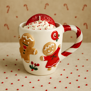 Bougie A MUG NOEL SUCRE D'ORGE FRAISE