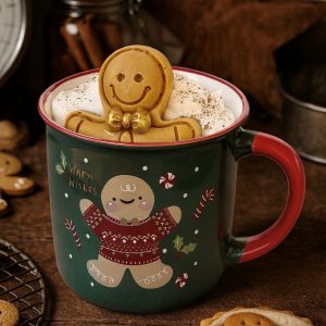 Bougie A MUG DE NOËL PAIN D'EPICE TASSE VERTE