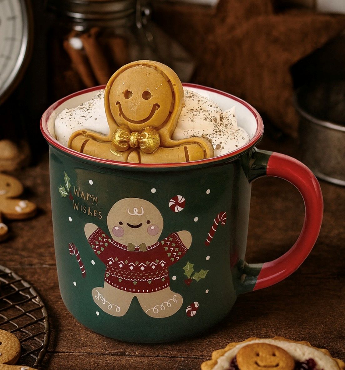 mug tasse pain d'épice rouge