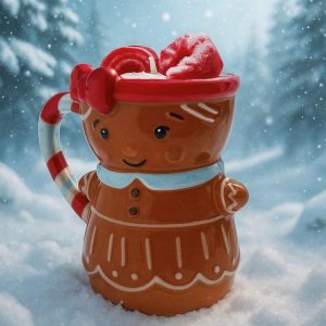 Bougie A MUG NOEL MADAME PAIN D'EPICE SUCRE D'ORGE