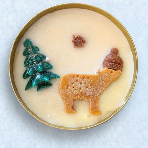 Bougie A MIGNONNERIE CARAMEL CHOCOLAT (grande boite aluminium dorée et son couvercle)