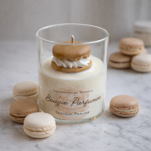 Bougie pâtissière MACARON PRALINE