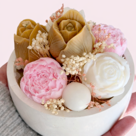 Bouquets, fleurs fondants de cire