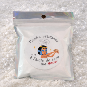 Poudre pétillante pour le bain huile de coco bio AMOUR 105g