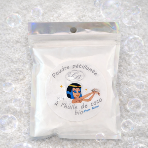 Poudre pétillante pour le bain au huile de coco bio MUSC BLANC 105g