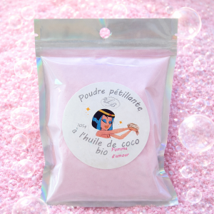 Poudre pétillante pour le bain huile de coco bio POMME D'AMOUR 105g