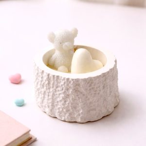 Bougie plâtre tronc nounours COQUELICOT ROUGE 50g