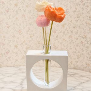 Soliflore carré pour fleur en cire ou fleur fraîche (vendu vide)