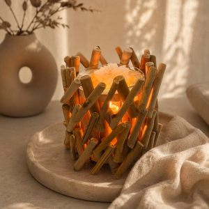 brûle parfum lampe bois électrique