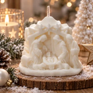Bougie crèche SUR LES BANCS DE L’ÉGLISE