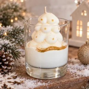 Bougie grand verre Sapin doré POMME CANNELLE