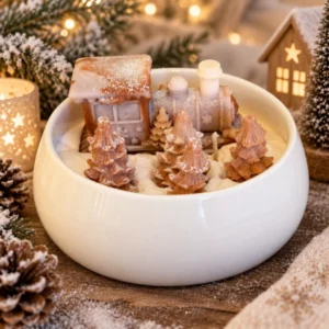 Bougie scène pôle express  CHOCOLAT CHAUD de NOËL