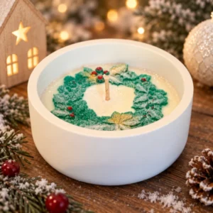 Bougie coupe blanche Couronne de Noël NOËL GOURMAND