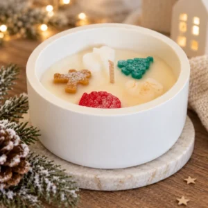 Bougie coupe blanche Mignonnerie de Noël BISCUIT DE NOËL