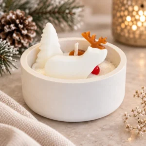Bougie coupe blanche Vallée enneigée NOËL GOURMAND