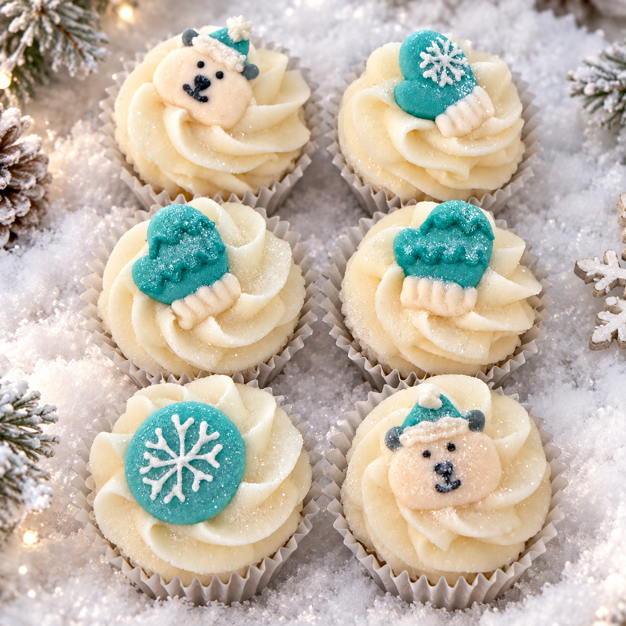 cup cake bonhomme de neige
