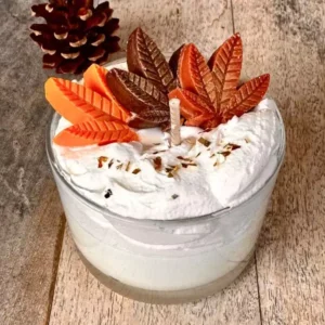 Bougie verrine 3 feuilles FEVE TONKA